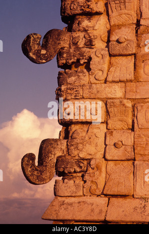 Temple of the Warriors Mayan Indian Ruin of Chichen Itza Yucatan Mexico Stock Photo
