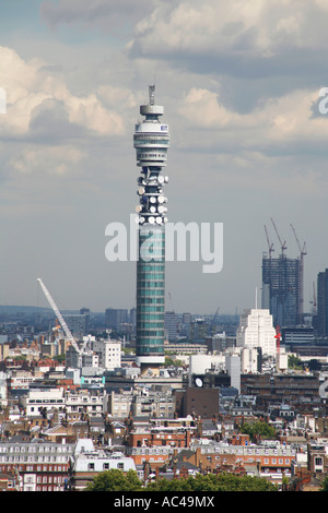 The Post Office Tower towering above the London Skyline once the tallest building in London Stock Photo