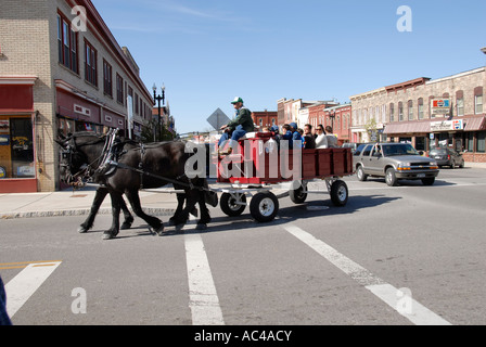 Main Street Medina NY USA sightseeing carriage Stock Photo