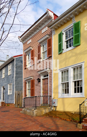 Colourful Georgetown houses near Washington DC USA Stock Photo