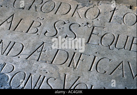 Old inscription on stone Stock Photo