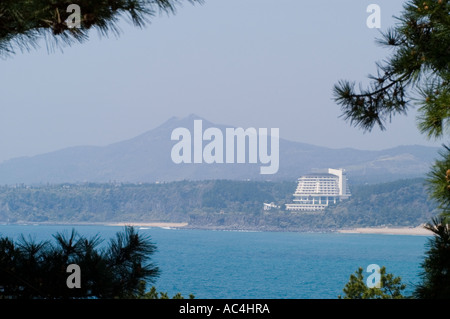 A coastal hotel on Jeju island in South Korea. Stock Photo