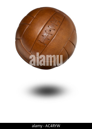 A Bouncing Vintage Leather football Stock Photo