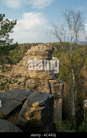 Prachovske Skaly (Prachov Rocks) - national park in Bohemia in Czech Stock Photo