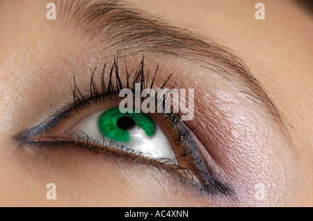Green female eye macro Stock Photo