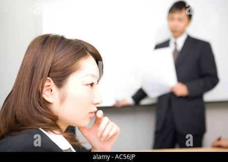 Young businesswoman in meeting Stock Photo