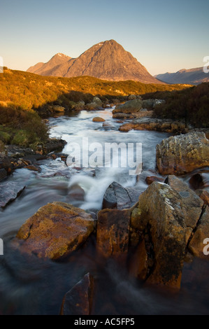 Morning light Buachaille Etive Mor Glen Coe Scotland UK Stock Photo