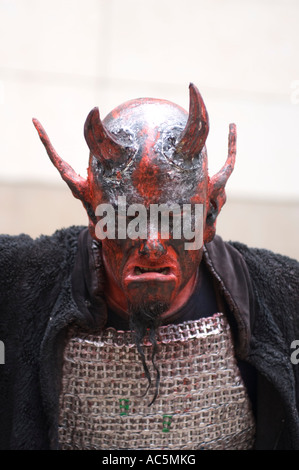 mime devil on the Rambla of Barcelona Catalonia Spain Stock Photo
