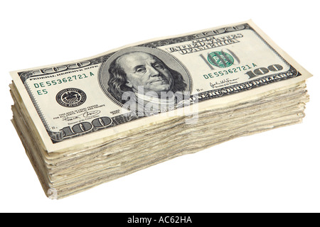 Stack of 100 dollar bills Stock Photo