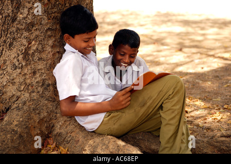 School Boys Reading Under A Tree Saiapet Model Government School 