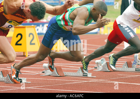 Darren Campbell 100 metres Norwich Union World Trials and AAA Championships Stock Photo