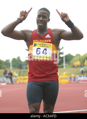 Dwain Chambers 100 metres Norwich Union World Trials and AAA Championships Stock Photo