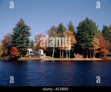 Lake in Vermont in the fall Stock Photo