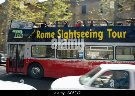 Sightseeing Open Top Bus Stock Photo