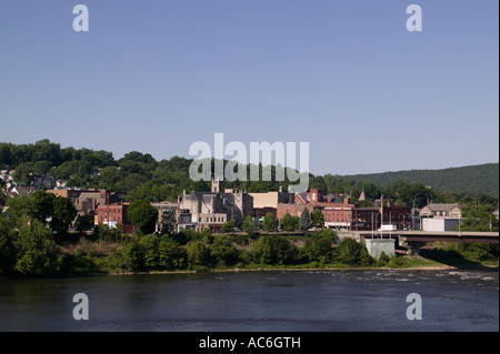 Downtown Oil City along the Allegheny River Pennsylvania Stock Photo