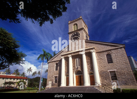 Kawaiahao Church, dedicated 1842, built of coral blocks, city of Honolulu, Oahu Island, Hawaii Stock Photo