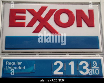 Exxon gas station price sign - USA Stock Photo: 78734911 - Alamy