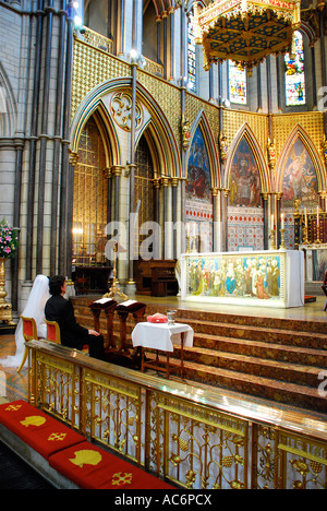 Couple at the church alter getting married. Picture by Paddy McGuinness paddymcguinness. Stock Photo