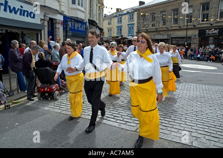 the richard trevithick day dancers in camborne,cornwall,england Stock Photo