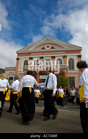 the richard trevithick day dancers in camborne,cornwall,england Stock Photo