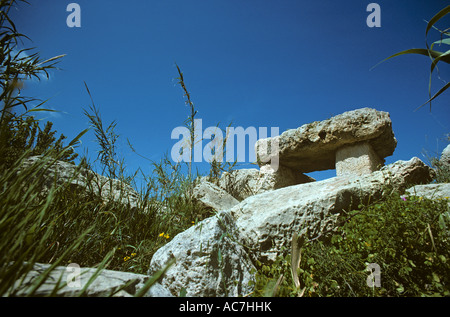 Bugibba Temple small ruined temple in the grounds of The Bugibba Hotel on St Paul s Bay Malta Stock Photo