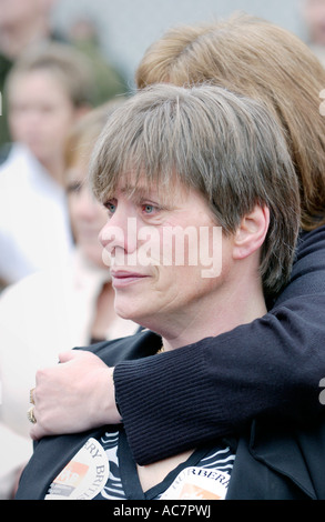 Emotional employees of Burberry Treorchy Rhondda Valley Wales UK leave ...