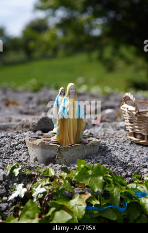 Statue of Mary outside Corcomroe Abbey, the Burren, County Clare, Ireland Stock Photo