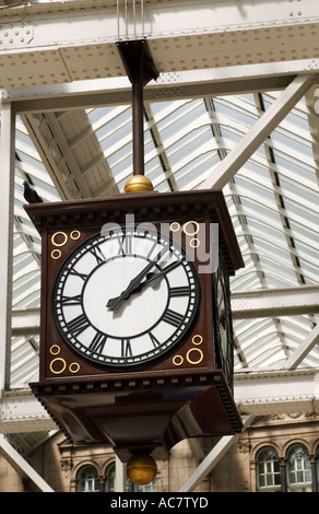 Ornate old clock inside Central railway station in Glasgow Scotland Stock Photo