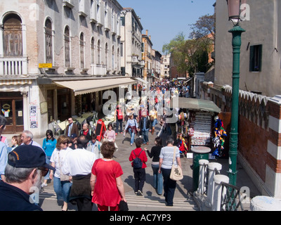 Tourists on the Strada Nova Venice Italy Stock Photo