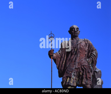 Statue of Buddhist priest Shodo Shonin Nikko's founder near Rinno-ji Temple ( Rinnoji ), Nikko, Japan Stock Photo