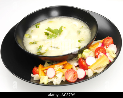Palm Heart Soup with Salad Stock Photo - Alamy
