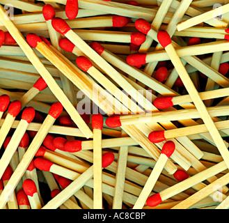 Pile of matchsticks Stock Photo