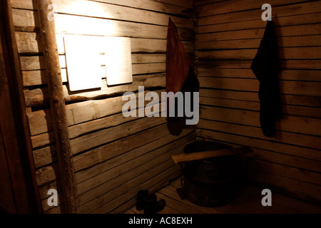 Recreation of a gulag hut in the occupation museum in Riga, Latvia Stock Photo
