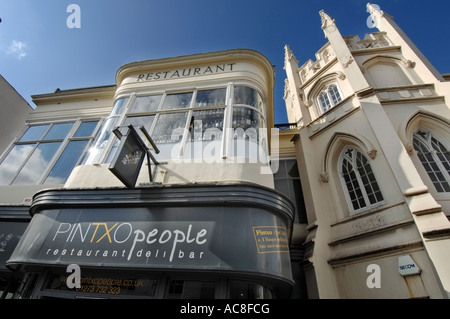 The Pintxo people tapas restaurant housed in the Regency Gothic House in Western  Road Brighton East Sussex Stock Photo