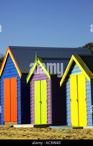 Bathing Boxes Middle Brighton Beach Port Phillip Bay Melbourne Victoria Australia Stock Photo