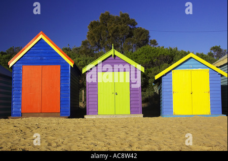 Bathing Boxes Middle Brighton Beach Port Phillip Bay Melbourne Victoria Australia Stock Photo