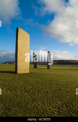 dh Stenness Standing Stones STENNESS ORKNEY Neolithic standing stones henge Stock Photo