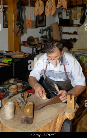 Cobbler at work Tryavna Bulgaria East Europe Stock Photo
