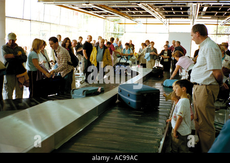 Waiting for the bags in the baggage hall of Split airport, Croatia Stock Photo