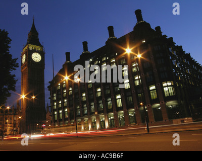 Big Ben and Portcullis House at night London England United Kingdom UK Britain Stock Photo