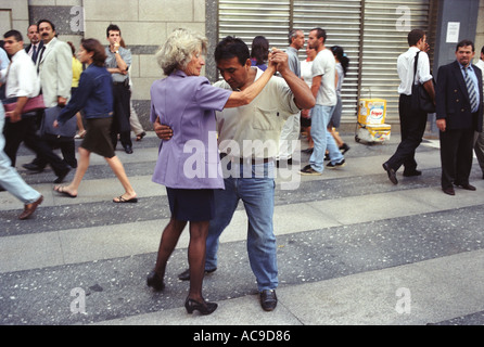 Tango dance class after work in the street down town Buenos Aires Argentina South America BsAs  2000s 2002 HOMER SYKES Stock Photo