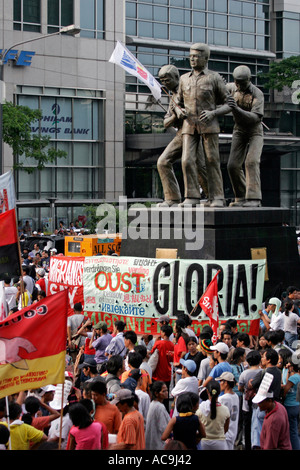 Political demonstration Makati Manila Philippines Stock Photo