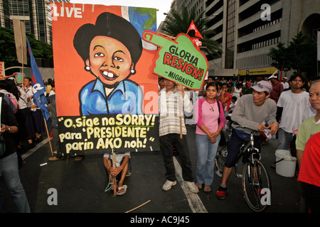 Protesters against Philippine president Manila Stock Photo