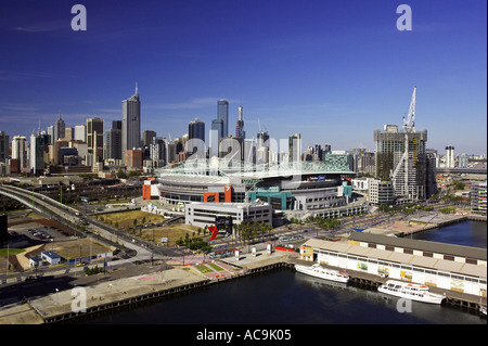 Telsta Dome and Melbourne CBD Victoria Australia Stock Photo