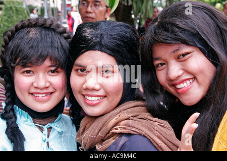 Local girls in Jakarta Indonesia Stock Photo