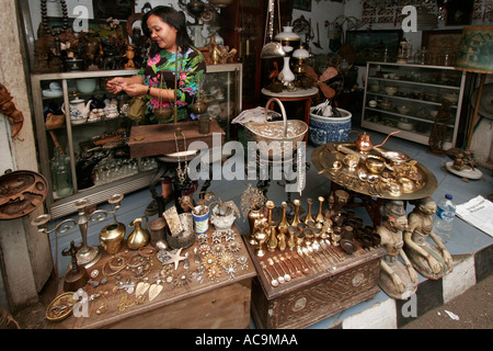 Antique shop in Jalan Surabaya Old Jakarta Indonesia Stock Photo