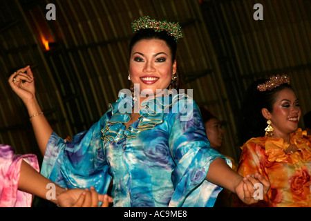 Traditonal female dancer from Penang Malaysia in Medan Stock Photo