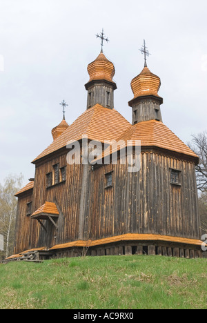 Wooden church Pyrohovo Museum of Folk Architecture Kyiv Kiev Ukraine Stock Photo