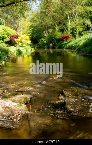 The River Nadder at Abbey House Gardens, Malmesbury, Wiltshire, England ...