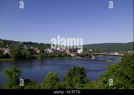 Downtown Oil City along the Allegheny River Pennsylvania Stock Photo